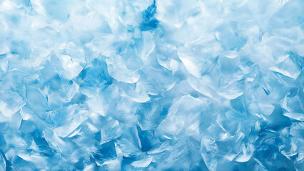 Obraz premium Frosty abstract background featuring icy textures in blue and white tones. Perfect for winter-themed designs, wallpapers, and seasonal illustrations.