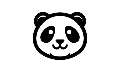 A panda bear with a smile on its face logo vector