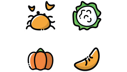 Abstract food  icon set vector
