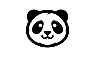 A panda bear with a smile on its face logo vector