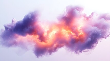 Fototapeta premium Ethereal Cloud Formation with Vibrant Purple and Orange Hues