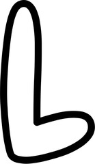 L Uppercase Alphabet outline Vector, perfect for educational materials, coloring books, and graphic design projects. Scalable and editable.