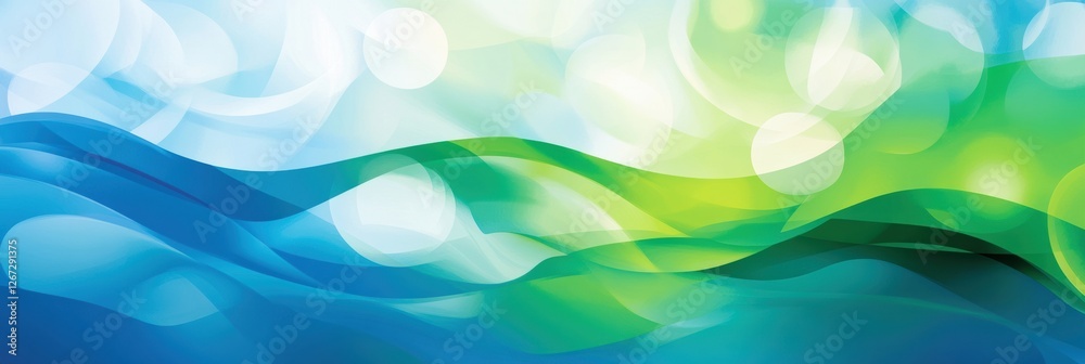 Leinwandbilder colorful waves of blue and green create a serene background with a dreamy atmosphere and soft light 
