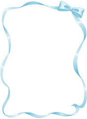 水色のリボンのフレーム