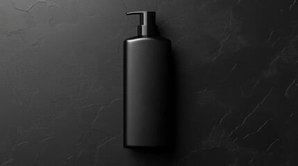 Fototapeta premium Black Plastic Bottle Mockup On Dark Concrete Background