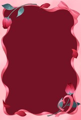 リボンとバラのフレーム