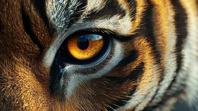 Close-up of a tiger. Selective focus