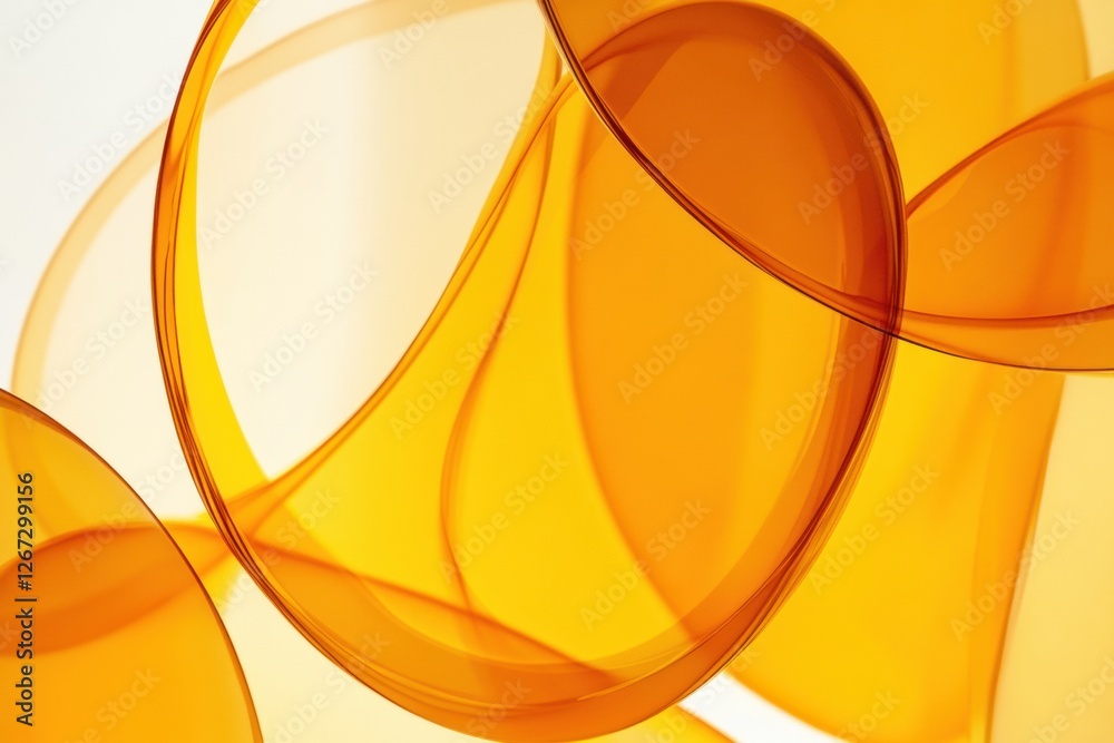Fototapete Abstract orange shapes create flowing patterns against a light background showcasing dynamic design elements and textures. Generative AI