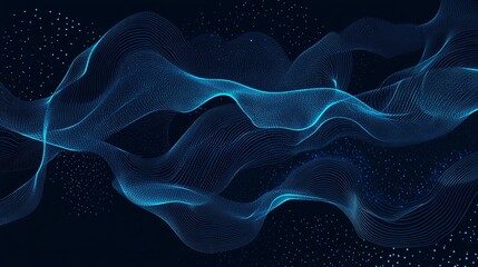 Fototapeta premium Blue abstract lines coming together and defining the direction, technology background.