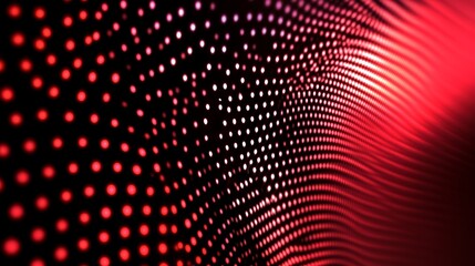Abstract red and white dotted wave pattern creating a dynamic visual effect in digital art