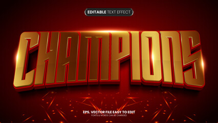 Champions 3d editable text effect sport style