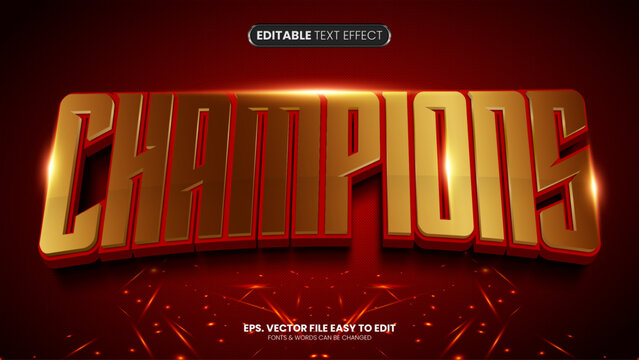 Champions 3d editable text effect sport style