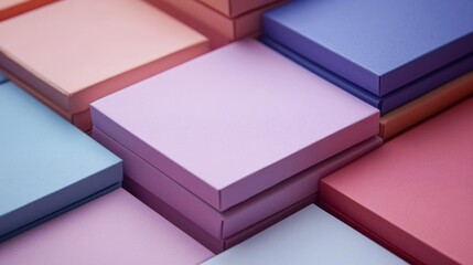 Fototapeta premium Stacked Colorful Boxes With Abstract Design