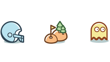 Sports and Gaming light colored collection vector art