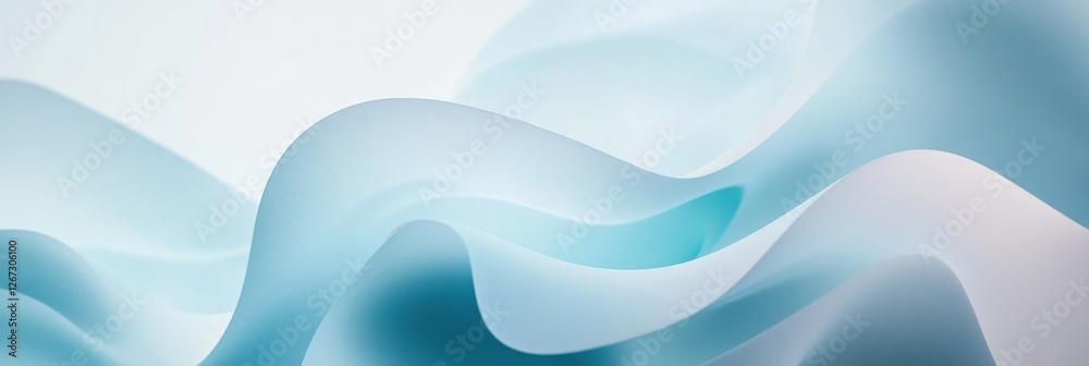 Poster Fluid shapes create a calming atmosphere with soft hues in an abstract design. Generative AI