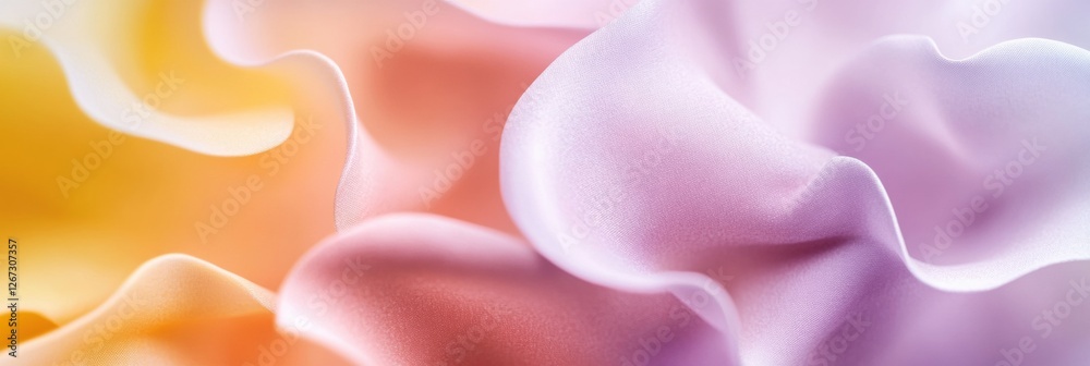 Aufkleber Soft fabric waves in pastel colors create an abstract design with gentle textures and flowing forms. Generative AI