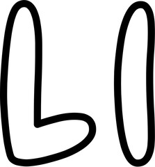 L Uppercase and Lowercase Alphabet outline Vector, perfect for educational materials, coloring books, and graphic design projects. Scalable and editable.