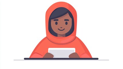 Engaging with technology young girl using tablet at home digital environment informal setting learning concept