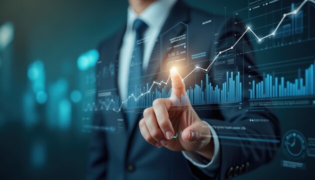 Project management concept, Planning the successful and efficient implementation of the project in the specified time period. Businessman touching project management icon on virtual screen