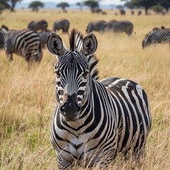 Majestic Zebra in African Savannah