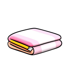 Soft Pink Blanket with Yellow Stripe and White Layered Design
