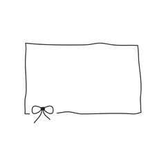 Wavy Rectangular Frame with Bow Decoration