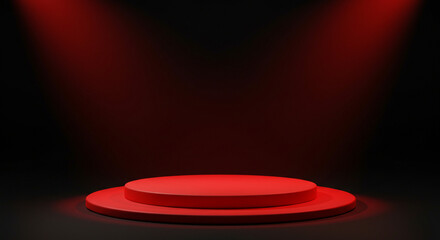 A dark, abstract background with a futuristic, minimalist red neon circle, perfect for a modern, minimalist design