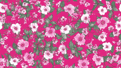 Flowers Fabric Pattern Background