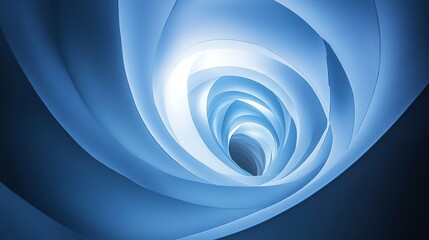 blue abstract background, tunnel with light trails of elliptical shape