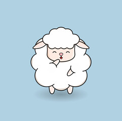 cute cartoon sheep illustration vector design. Eps 10.