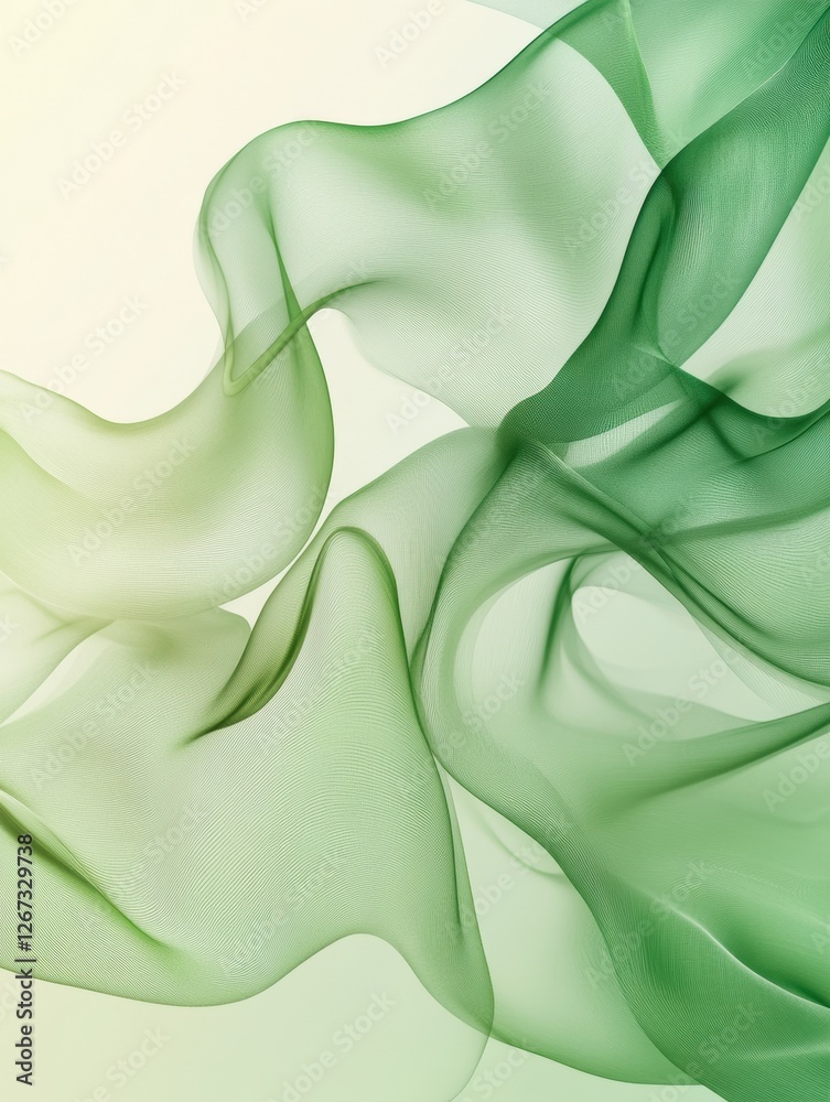 Aufkleber flowing green fabric creates a delicate and ethereal background for various artistic applications. g