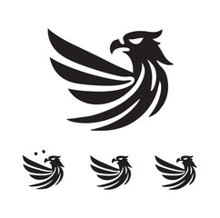 eagle logo silhouette vector illustration 