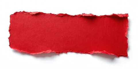 Torn Red Paper with White Background Copy Space - Grunge Texture