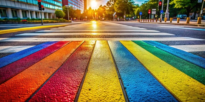 Vibrant Accessible Crosswalk: Colorful Tactile Paving Detail