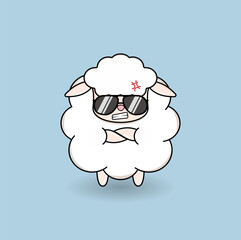 cute cartoon sheep illustration vector design. Eps 10.