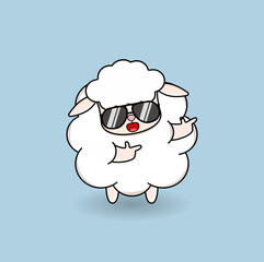 cute cartoon sheep illustration vector design. Eps 10.