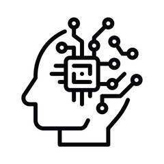 AI brain icon vector