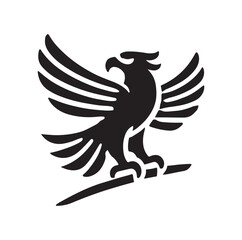 eagle logo silhouette vector illustration 