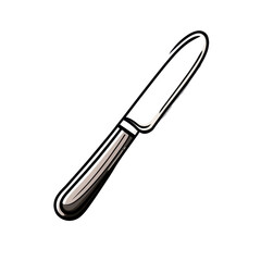 Fototapeta premium Sharp Kitchen Knife with Stainless Steel Blade and Comfortable Handle