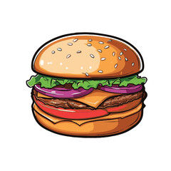 Sticker vector design of fast food 