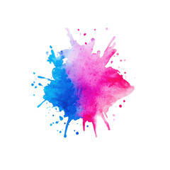 Fototapeta premium Vibrant Watercolor Splash in Shades of Blue, Pink and Magenta with Artistic Elements for Creative Backgrounds and Design Projects