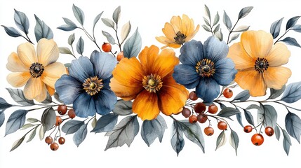 Fototapeta premium Background with colorful flowers.