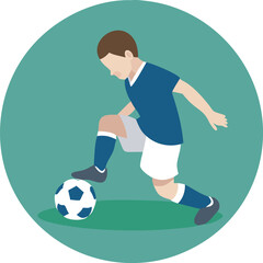 Fototapeta premium Young soccer player in action on a field 