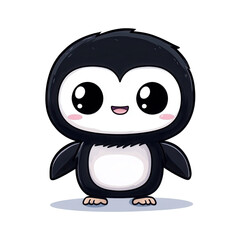 Cute Cartoon Penguin Character with Adorable Expression and Colorful Design