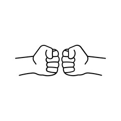 Two clenched fists bumping together icon color editable