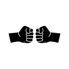 Two clenched fists bumping together icon color editable