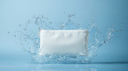 Obraz premium White Cosmetic Bag With Water Splash