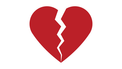Broken heart easy editable vector icon. flat simple illustration of broken heart. Broken Love Icon Vector.