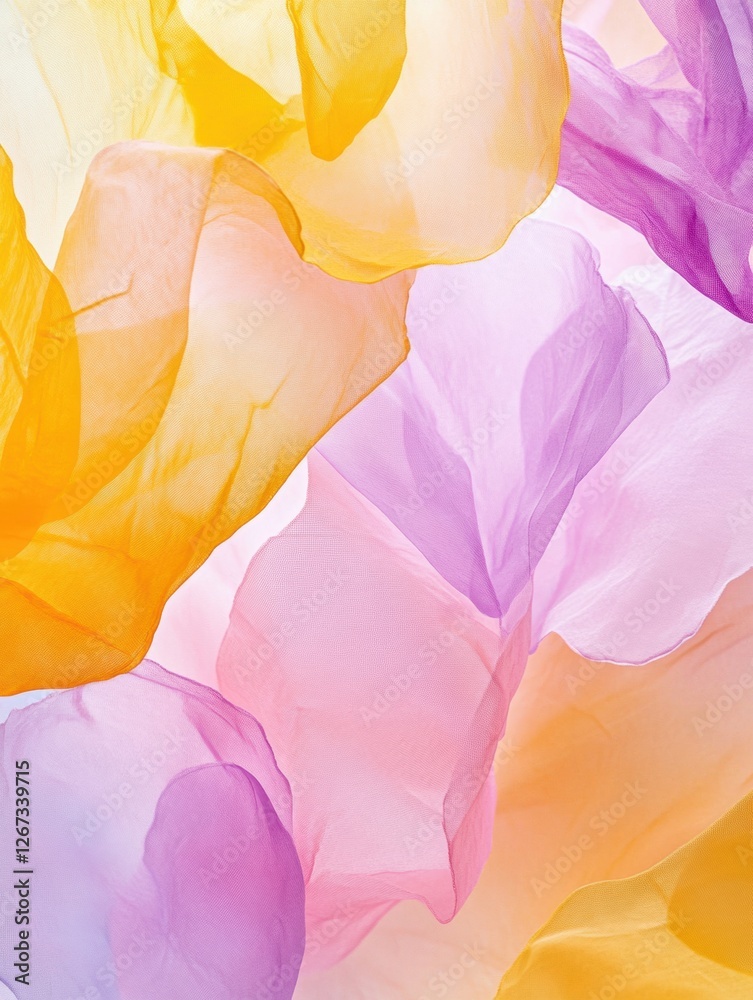 Aufkleber translucent floral abstract design featuring vibrant colors and gentle shapes in a light and airy co