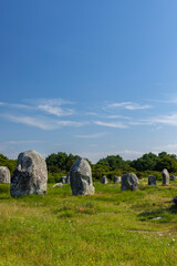 Standing stones (or menhirs) in Carnac, Morbihan, Brittany, France